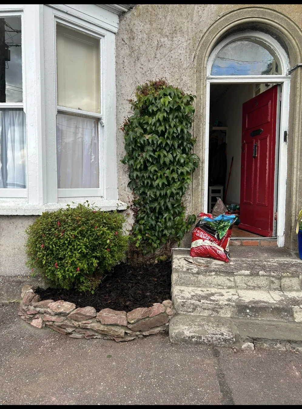 Outdoor Stone Planter — after photograph