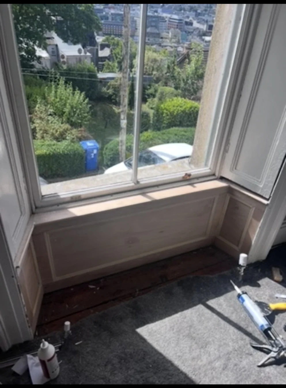 Double-Window Panelling — during renovation photograph