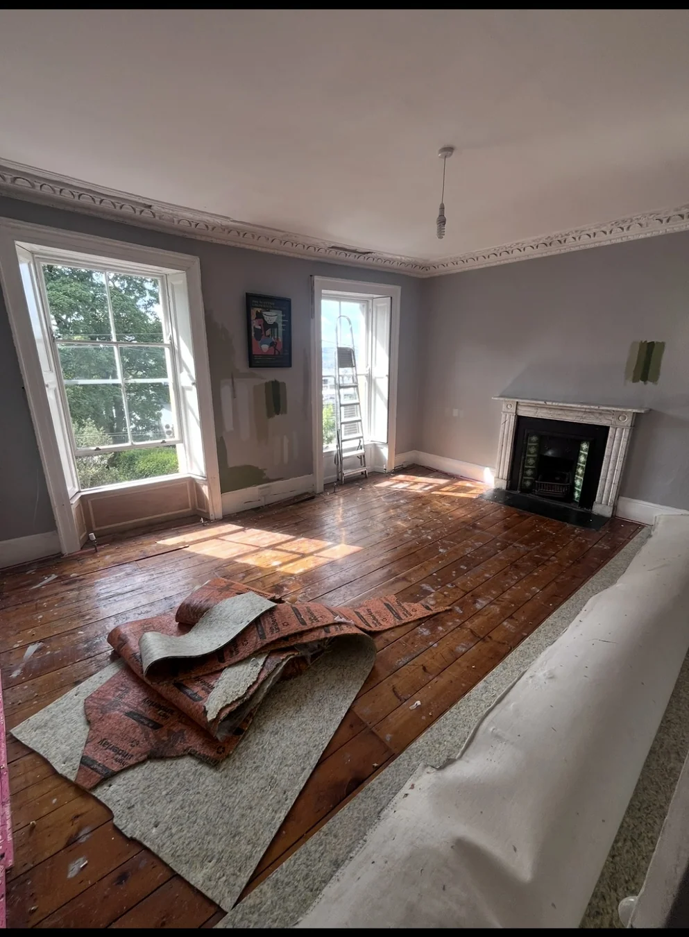 Living Room Renovation — during renovation photograph