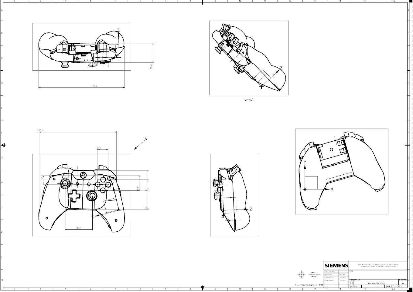 Siemens NX technical drawing from the team report